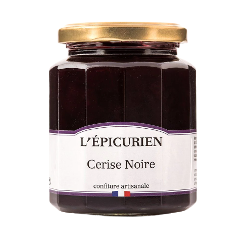 Pot de confiture de cerise noire artisanale