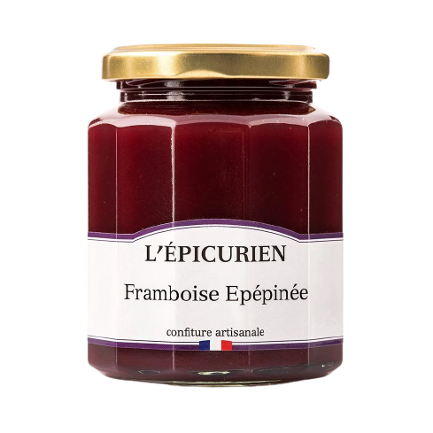 Pot de confiture de framboise Epépinée artisanale