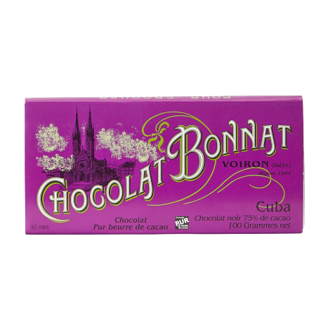 Tablette de chocolat bonnat de cuba 75% de cacao