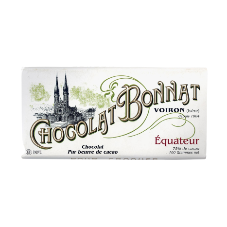 Tablette de chocolat bonnat Equateur 75% de cacao